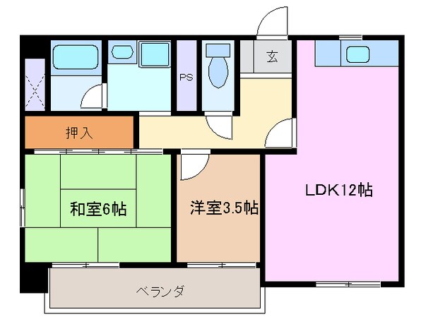 近鉄四日市駅 徒歩5分 3階の物件間取画像